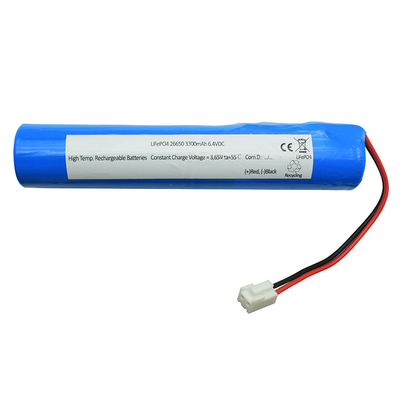 इमरजेंसी लाइटिंग के लिए 6600mah 6.4 वोल्ट Lifepo4 Li Ion बैटरी IFR26650
