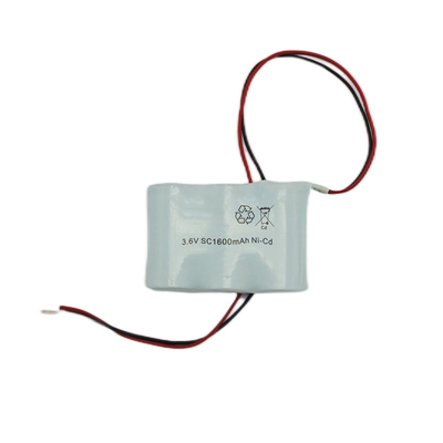 SC1600mAh आपातकालीन निकास लाइट बैटरी 3.6V निकल कैडमियम रिचार्जेबल बैटरी