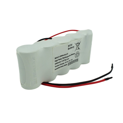 साइड बाय साइड इमरजेंसी एग्जिट लाइट बैटरी पैक 6.0 वोल्ट C2500mAh NiCd
