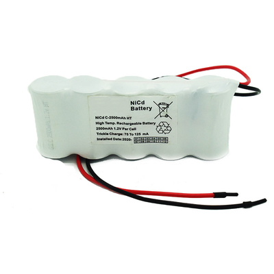 साइड बाय साइड इमरजेंसी एग्जिट लाइट बैटरी पैक 6.0 वोल्ट C2500mAh NiCd