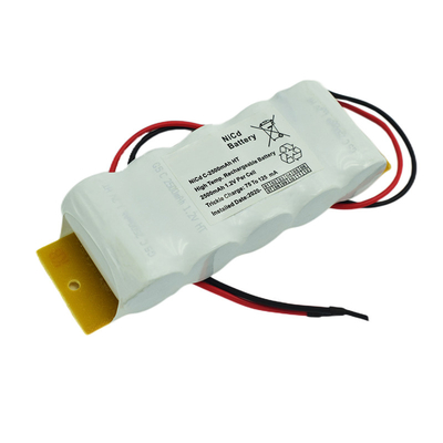 OEM 3.6V आपातकालीन निकास साइन बैटरी रिप्लेसमेंट NiCd पीवीसी जैकेट