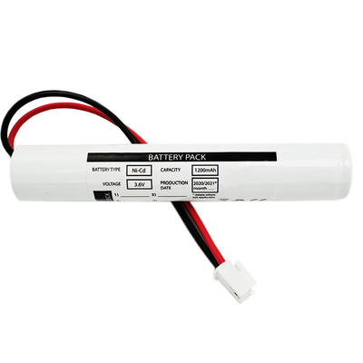 आपातकालीन प्रकाश व्यवस्था के लिए NiCd Sc1200mah 3.6 वोल्ट बैटरी स्टिक प्रकार