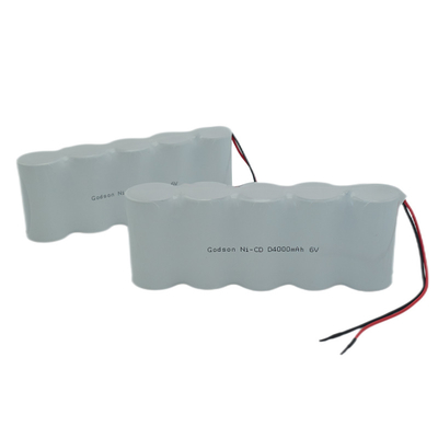 NiCD आपातकालीन निकास प्रकाश बैटरी D4000mAh 6.0 V सुरक्षित साइड बाय साइड