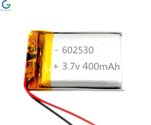लिथियम आयन बैटरी आपातकालीन प्रकाश व्यवस्था 602530 400 mAh 3.7V सुरक्षा के साथ