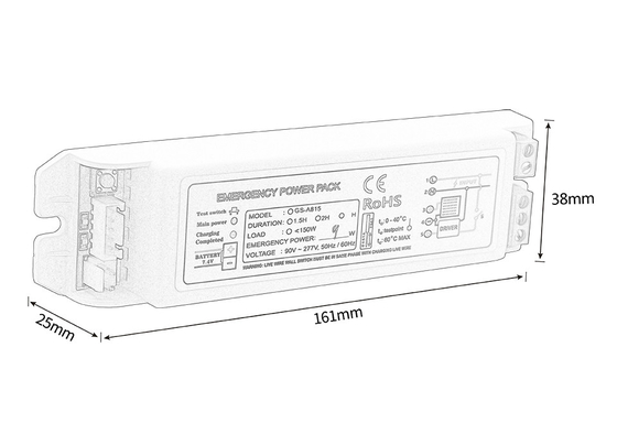 OEM DC 21-100V आपातकालीन पावर पैक 6-13W आपातकालीन प्रकाश किट