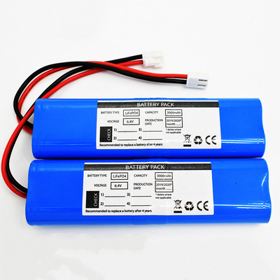 18650 3000mAh 6.4 वोल्ट साइड बाय साइड टाइप LiFePO4 बैटरी उच्च तापमान प्रदर्शन