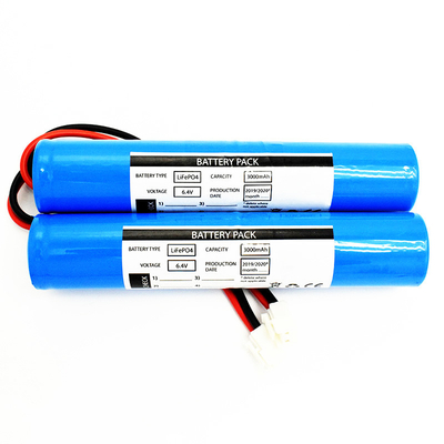 LiFePO4 बैटरी पैक 2x26650 3000mAh 6.4V स्टिक प्रकार (कनेक्टर JST VH-2P, UL1015 18#, तार की लंबाई 150mm है)