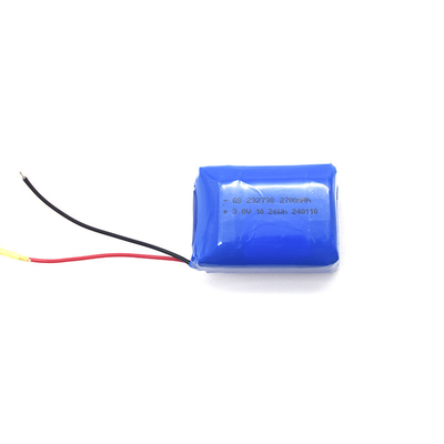 लिथियम आयन पॉलिमर 232738 2700mAh 3.8V पीसीबी और UL1571 24AWG लाल और काला के साथ
