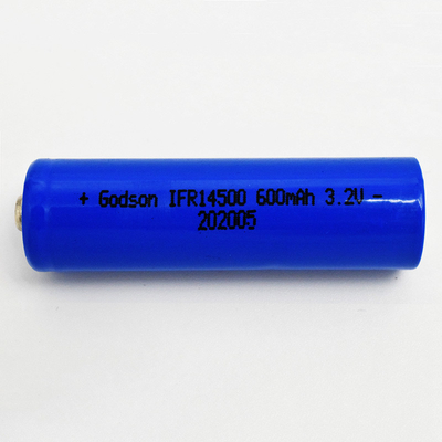 आपातकालीन रोशनी और निकास संकेतों के लिए 14500 600mAh 3.2V LiFePO4 बैटरी