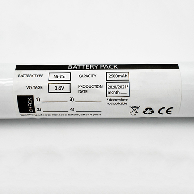 3उच्च लागत प्रभावी के साथ आपातकालीन प्रकाश व्यवस्था के लिए.6V 2500mAh Ni-CD बैटरी