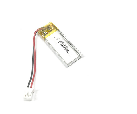 लिथियम आयन पॉलिमर 401230 110mAh 3.7V कनेक्टर PHR-2 और पीसीबी के साथ (प्रचालन तापमान -20...+60°C है)