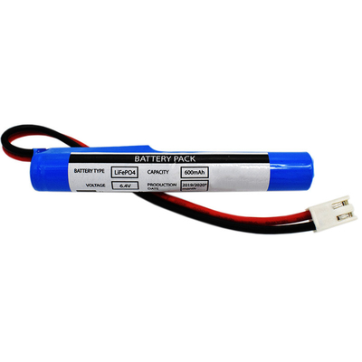 आपातकालीन प्रकाश व्यवस्था 600mAh 6.4 वोल्ट LiFePO4 स्टिक प्रकार की बैटरी