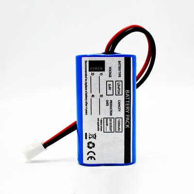 आपातकालीन सौर प्रकाश का उपयोग साइड बाय साइड टाइप LiFePO4 बैटरी 1500mAh 6.4 वोल्ट