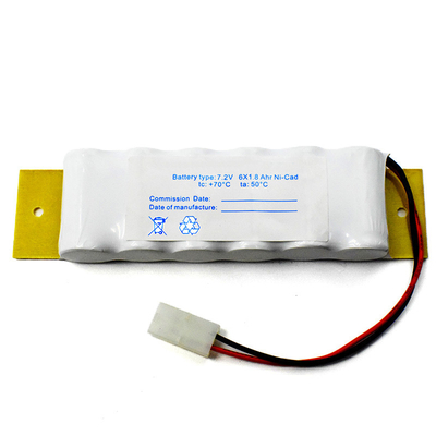 पीसीएम नी-सीडी बैटरी SC1800mAh 7.2V 12.96Wh एसबीएस प्रकार के साथ OEM आपातकालीन प्रकाश बैटरी