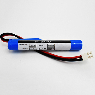 LiFePO4 स्टिक टाइप 6.4 V बैटरी 600mAh JST VH 2P कनेक्टर