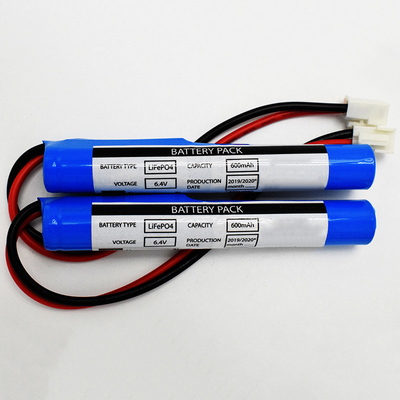 LiFePO4 स्टिक टाइप 6.4 V बैटरी 600mAh JST VH 2P कनेक्टर