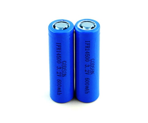CC CV चार्जिंग 12V LiFePO4 बैटरी IFR14500 रीचार्जेबल 3.2 V 600mAh सिंगल सेल