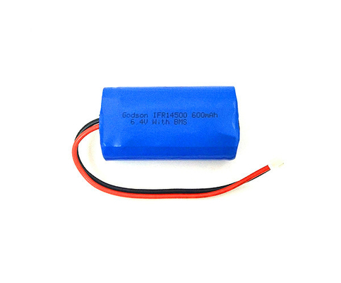 आस्तीन OEM Lifepo4 ली आयन बैटरी 14500 6.4V 600mAh हटना;