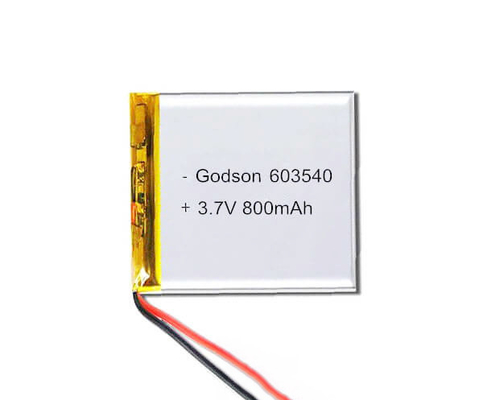 लिथियम पॉलिमर बैटरी 603540 800mAh 3.7V - उच्च तापमान पर अच्छा प्रदर्शन