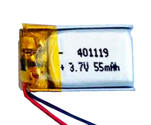 रिचार्जेबल पॉलिमर लिथियम आयन बैटरी इमरजेंसी लाइट 401119 55mAh 3.7Volt