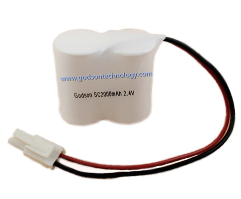 निकल कैडमियम बैटरी पैक SC2000mAh 2.4V 500 टाइम्स साइकिल लाइफ