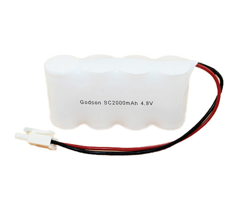 साइड बाय साइड इमरजेंसी एग्जिट लाइट बैटरी पैक 4.8 V SC2000mAh NiCd 36g