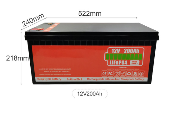 पर्यावरण के अनुकूल गहरी चक्र 12V LiFePO4 बैटरी 50Ah 200Ah कम स्व-निर्वहन